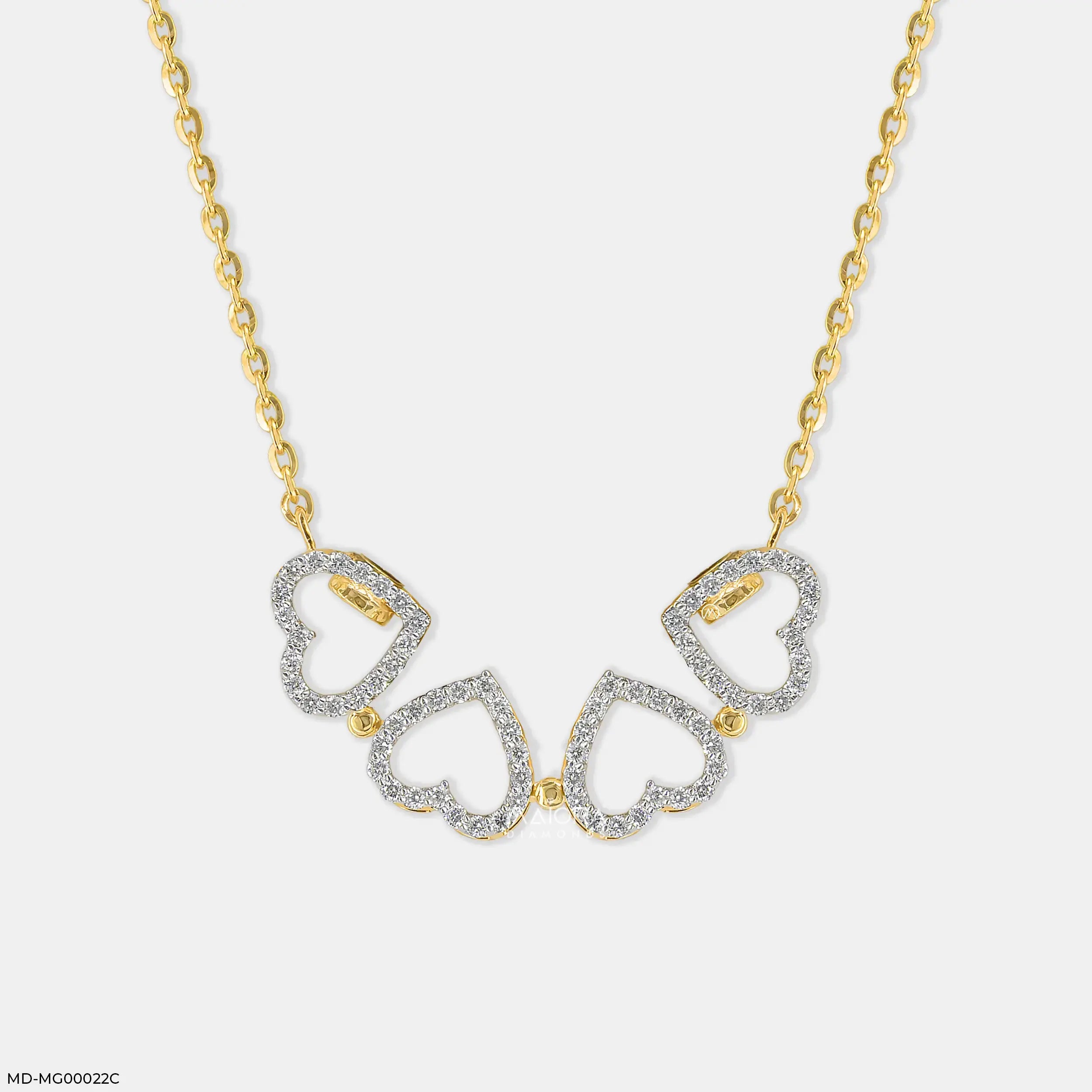 0.50 Carat Amara Hearts Lab Diamond Mangalsutra 14K Yellow Gold