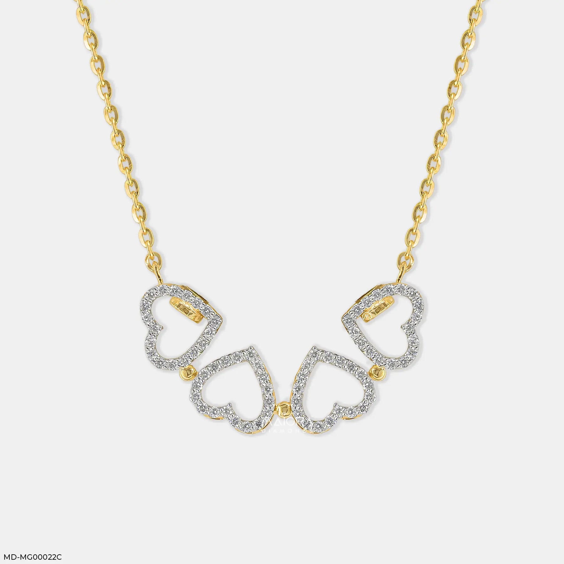 0.50 Carat Amara Hearts Lab Diamond Mangalsutra 14K Yellow Gold