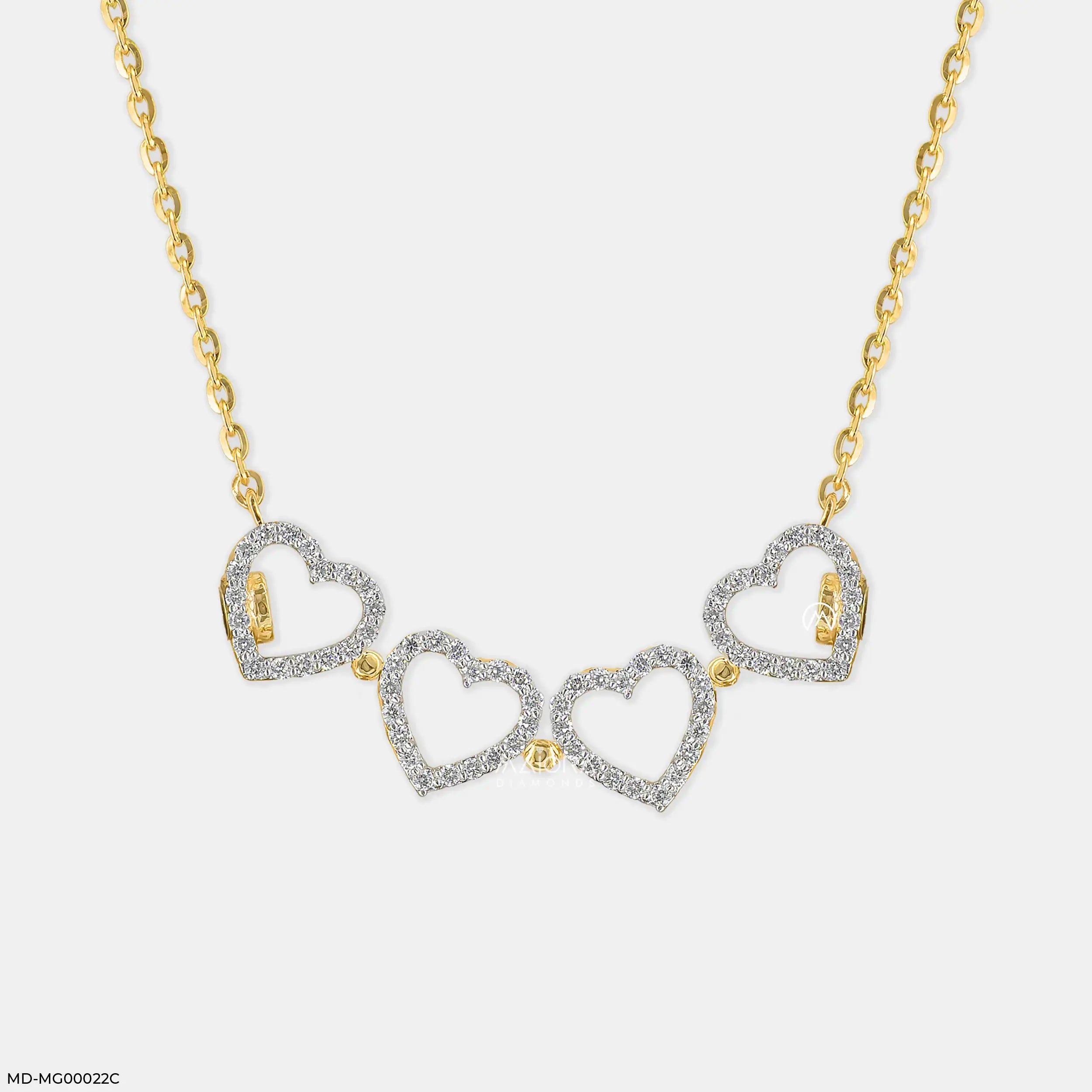 0.50 Carat Amara Hearts Lab Diamond Mangalsutra 14K Yellow Gold