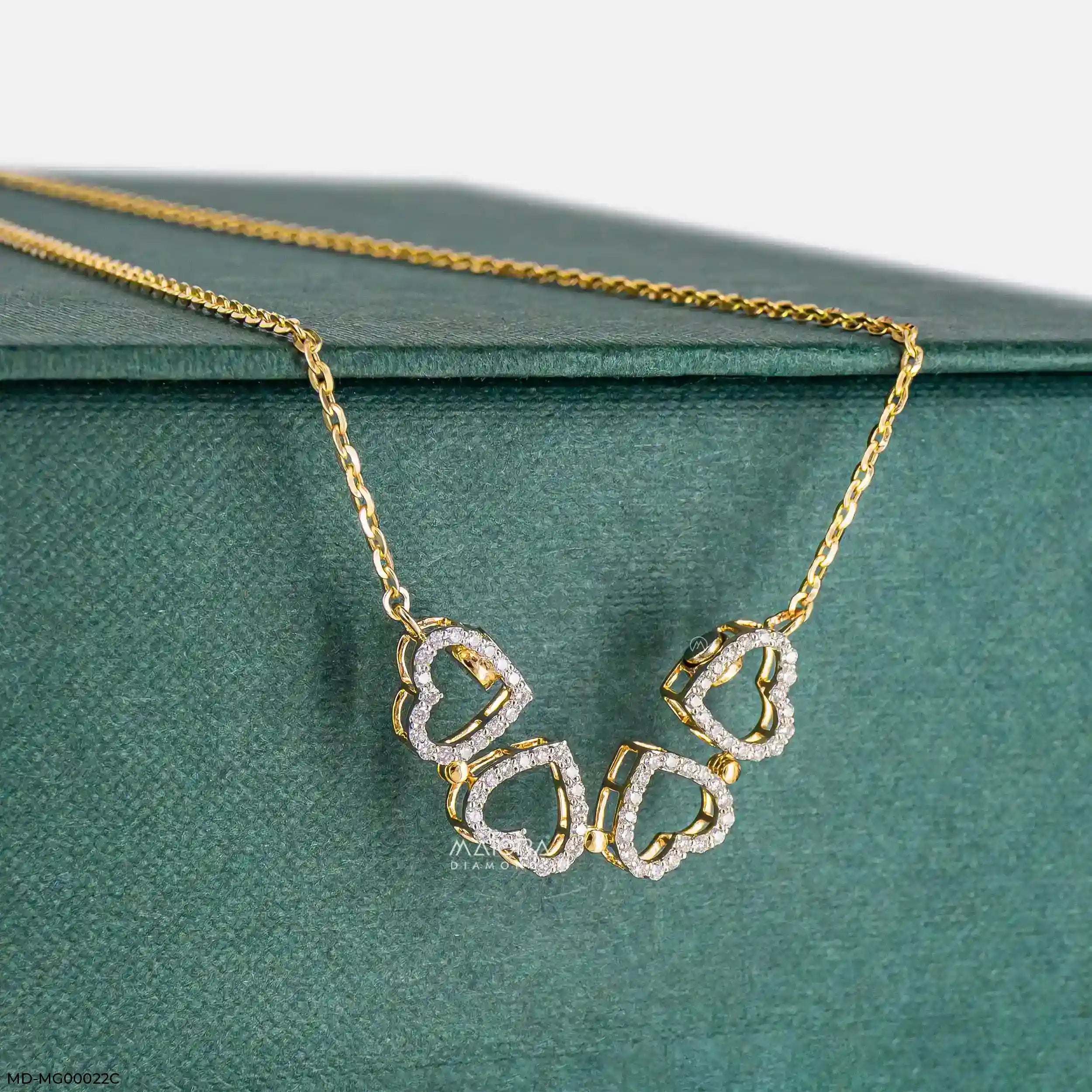0.50 Carat Amara Hearts Lab Diamond Mangalsutra 14K Yellow Gold