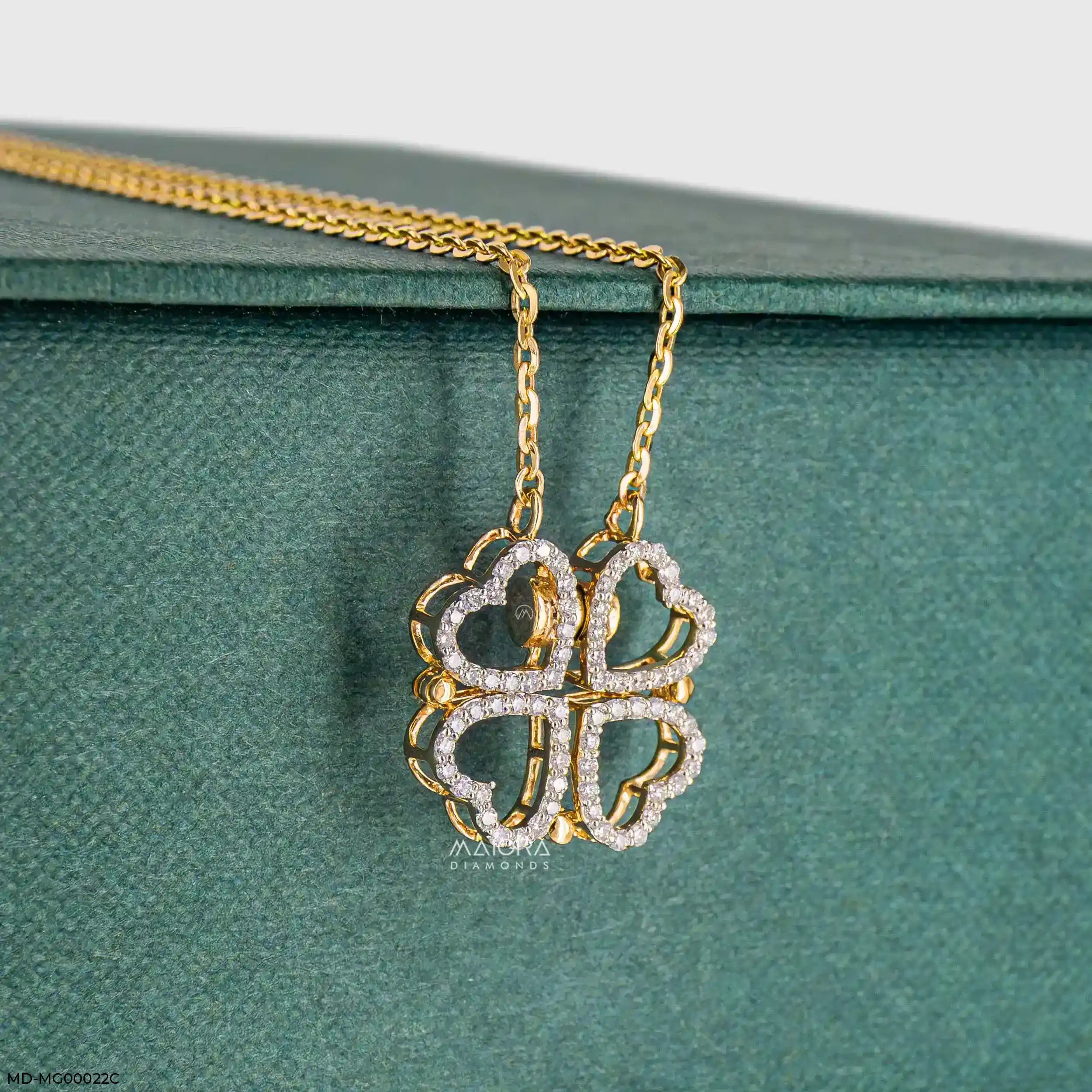 0.50 Carat Amara Hearts Lab Diamond Mangalsutra 14K Yellow Gold