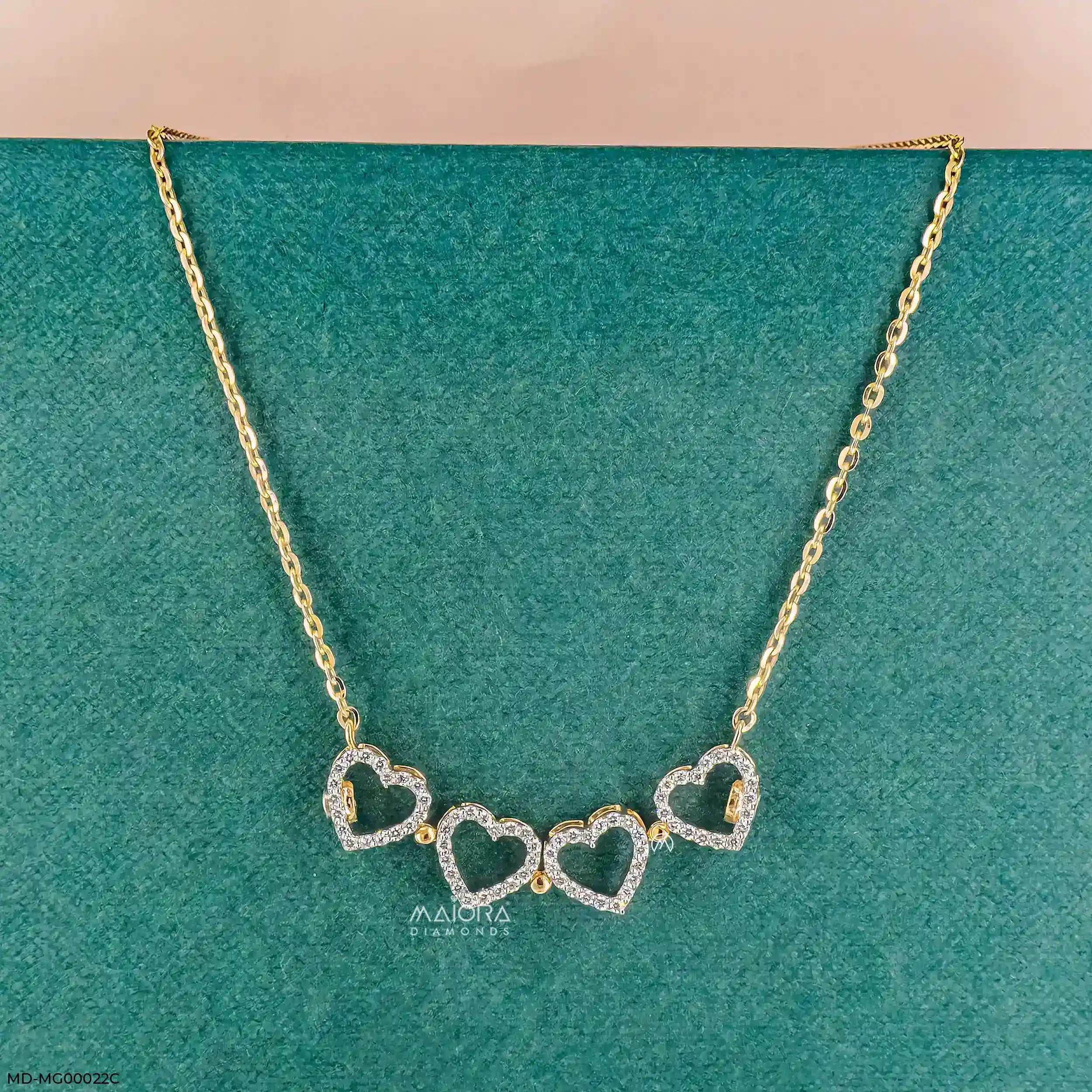 0.50 Carat Amara Hearts Lab Diamond Mangalsutra 14K Yellow Gold