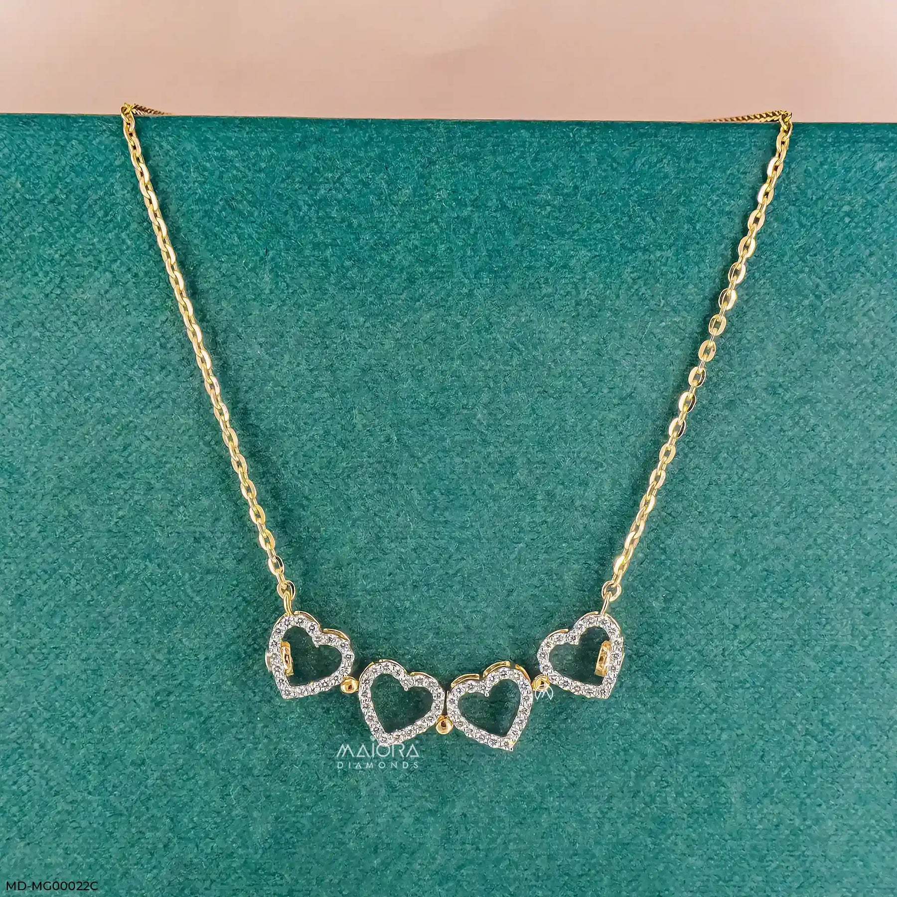 0.50 Carat Amara Hearts Lab Diamond Mangalsutra 14K Yellow Gold