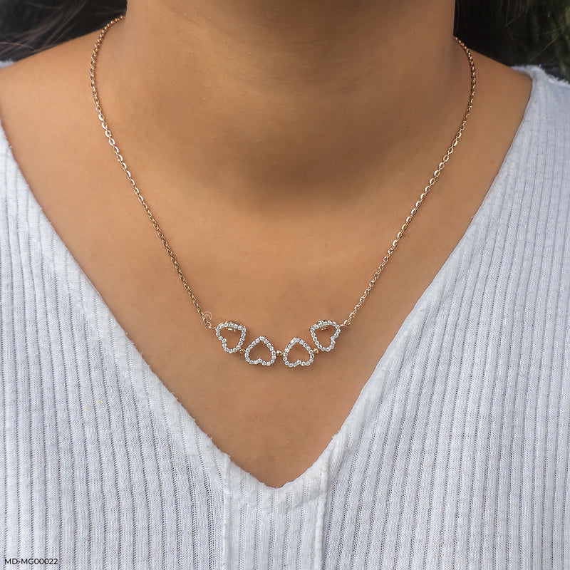 0.50 Carat Amara Hearts Mangalsutra 14K White Gold