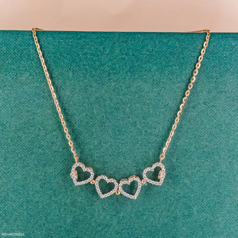 0.50 Carat Amara Hearts Mangalsutra 14K White Gold