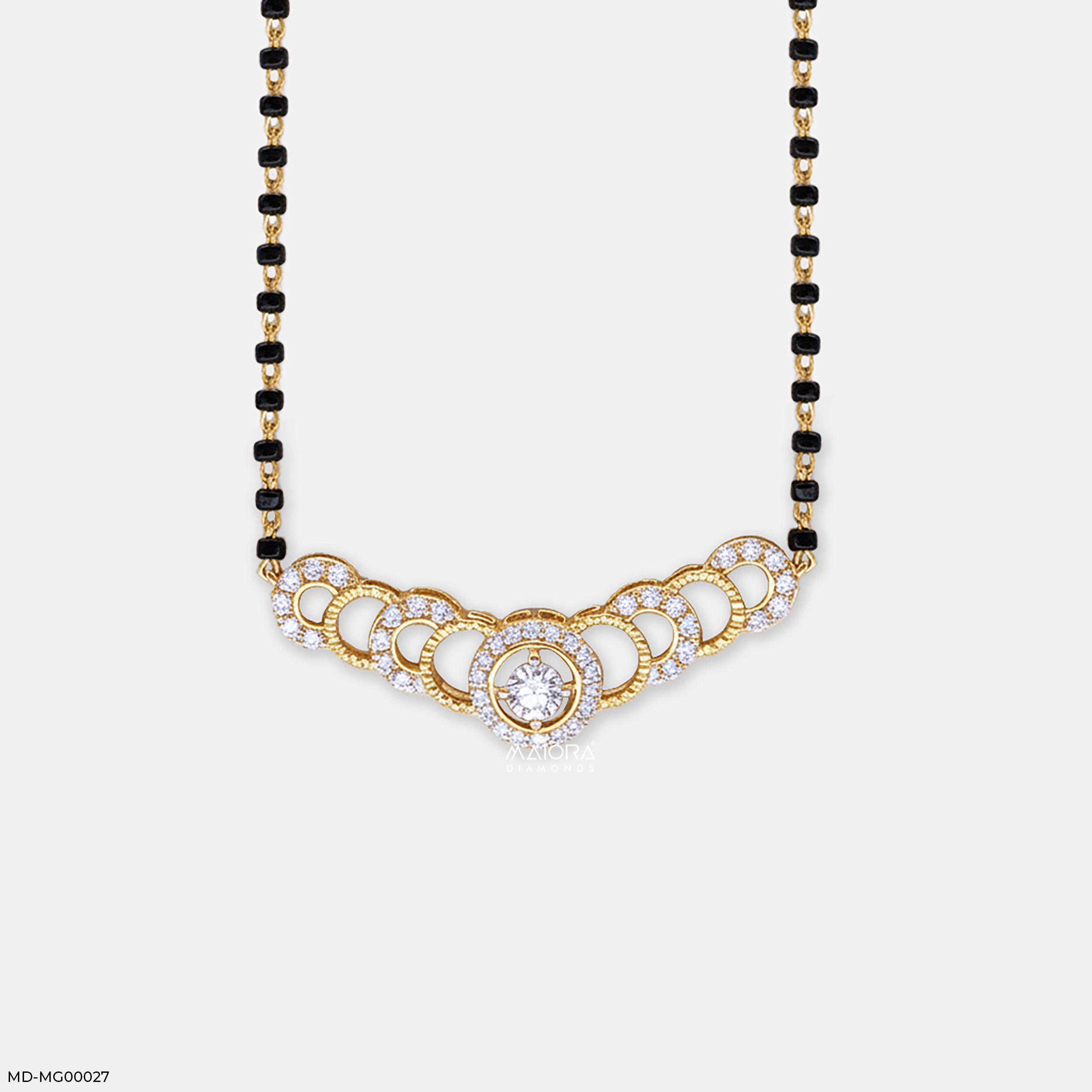 1 Carat Arched Diamond Mangalsutra 9K Rose Gold