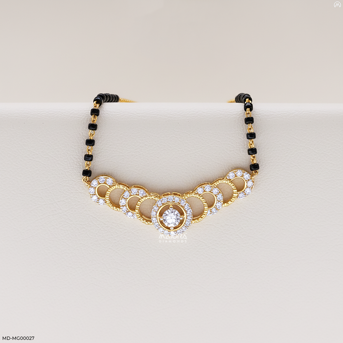 1 Carat Arched Diamond Mangalsutra