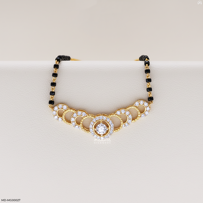 1 Carat Arched Diamond Mangalsutra 14K Rose Gold