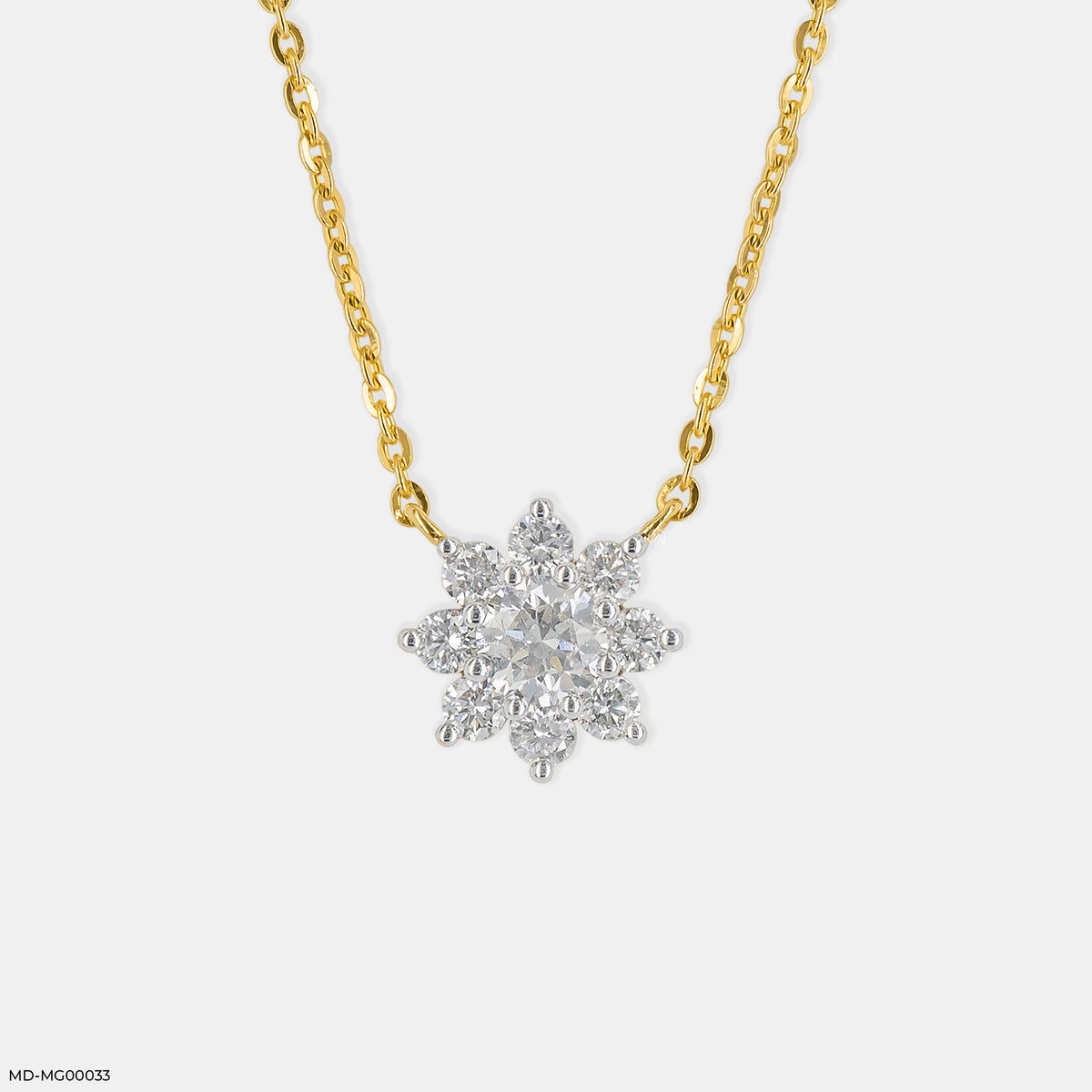 0.50 Carat Round Solitaire Flower Necklace
