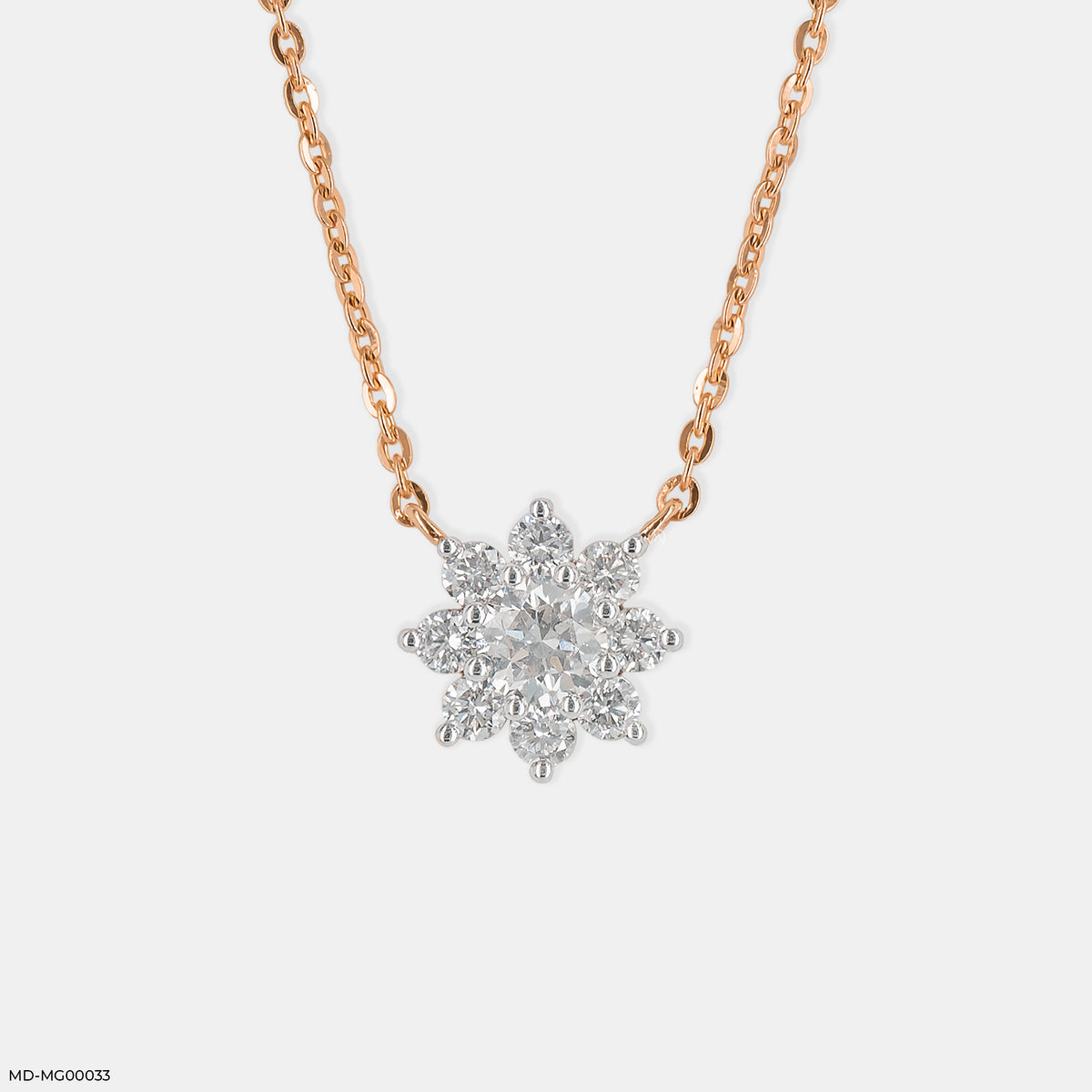 0.50 Carat Round Solitaire Flower Necklace