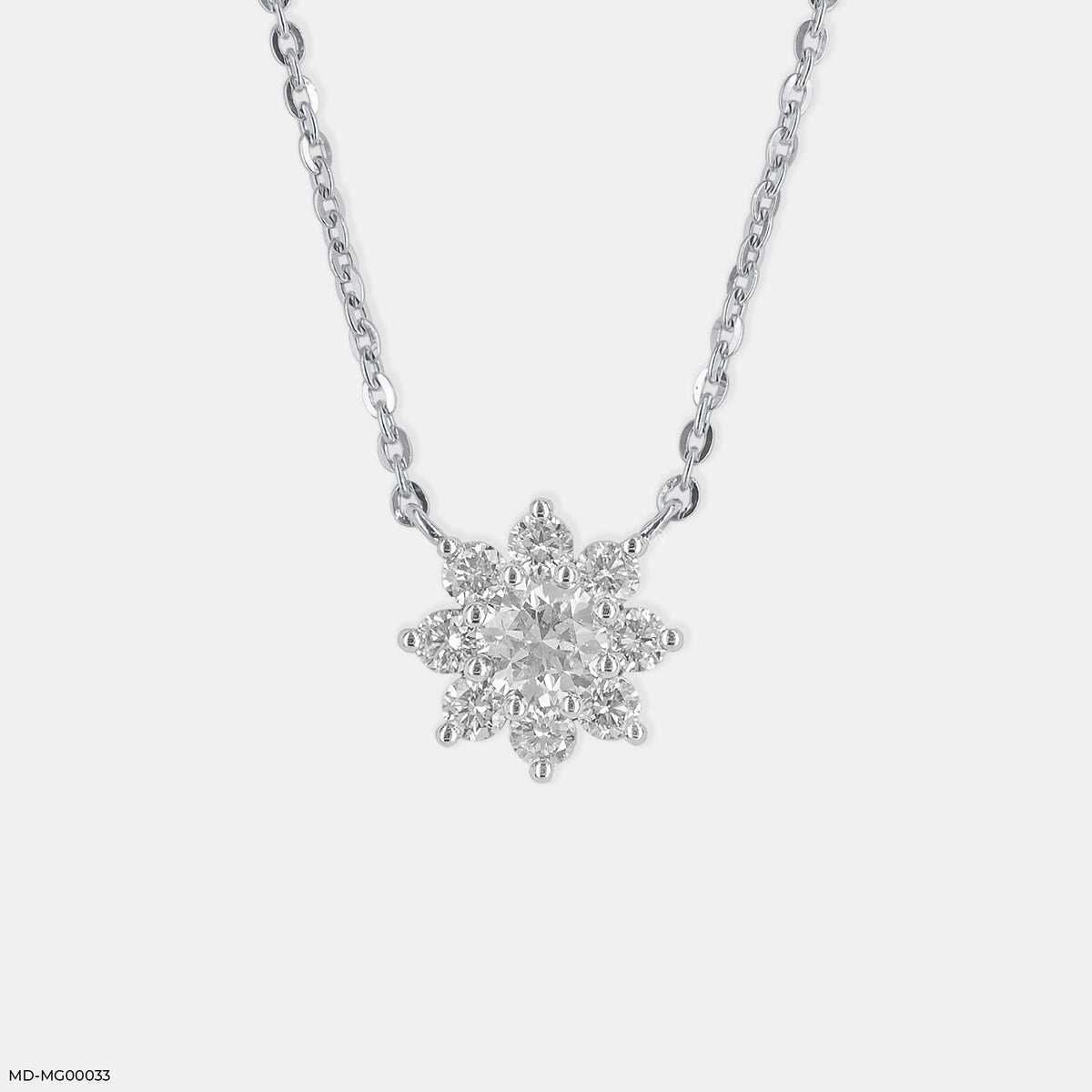 0.50 Carat Round Solitaire Flower Necklace