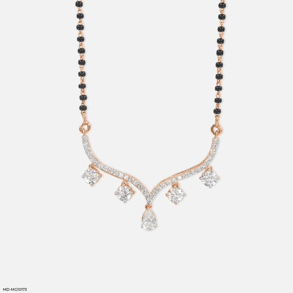 3 Carat Vivaara Diamond Mangalsutra 14K Rose Gold