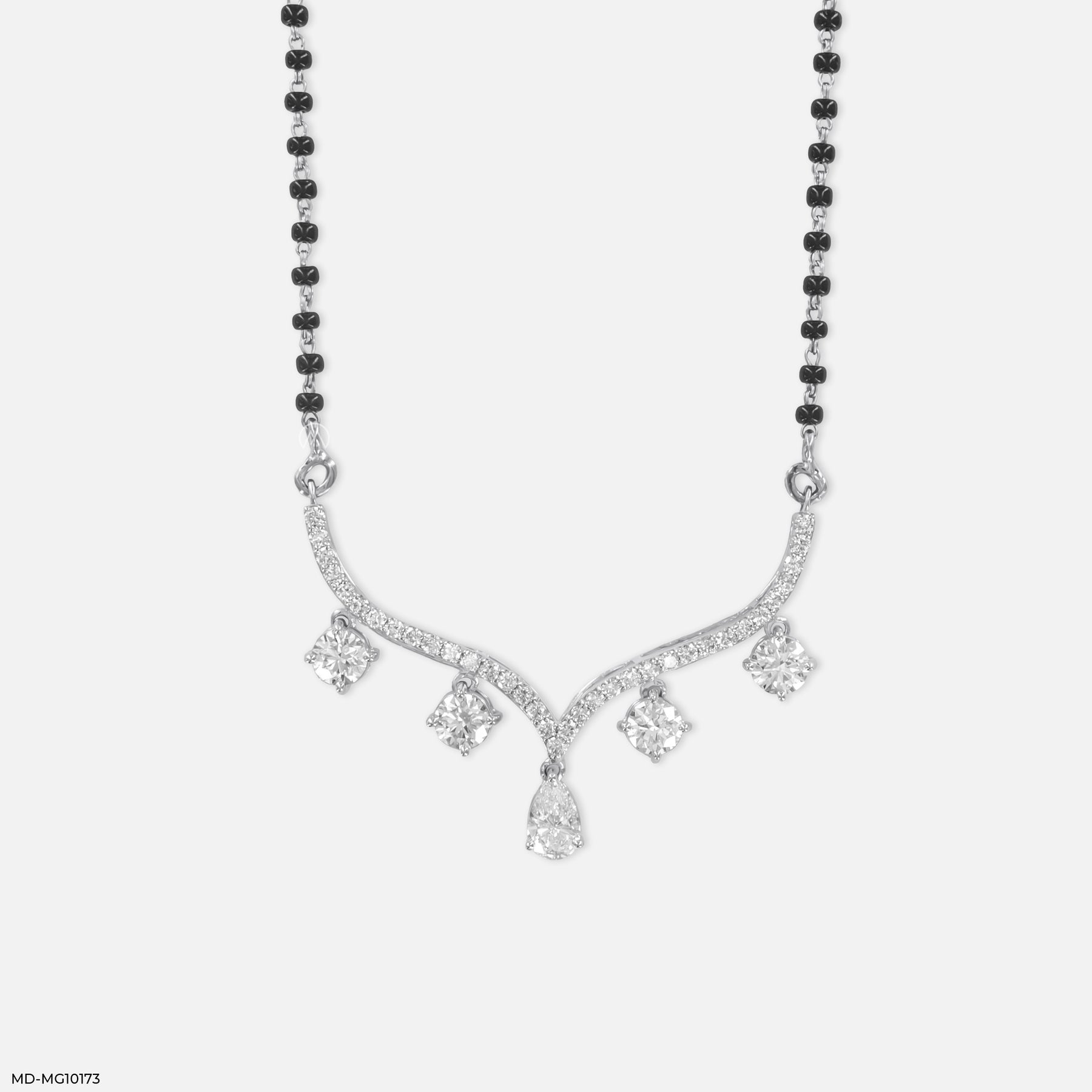 3 Carat Vivaara Diamond Mangalsutra 14K White Gold
