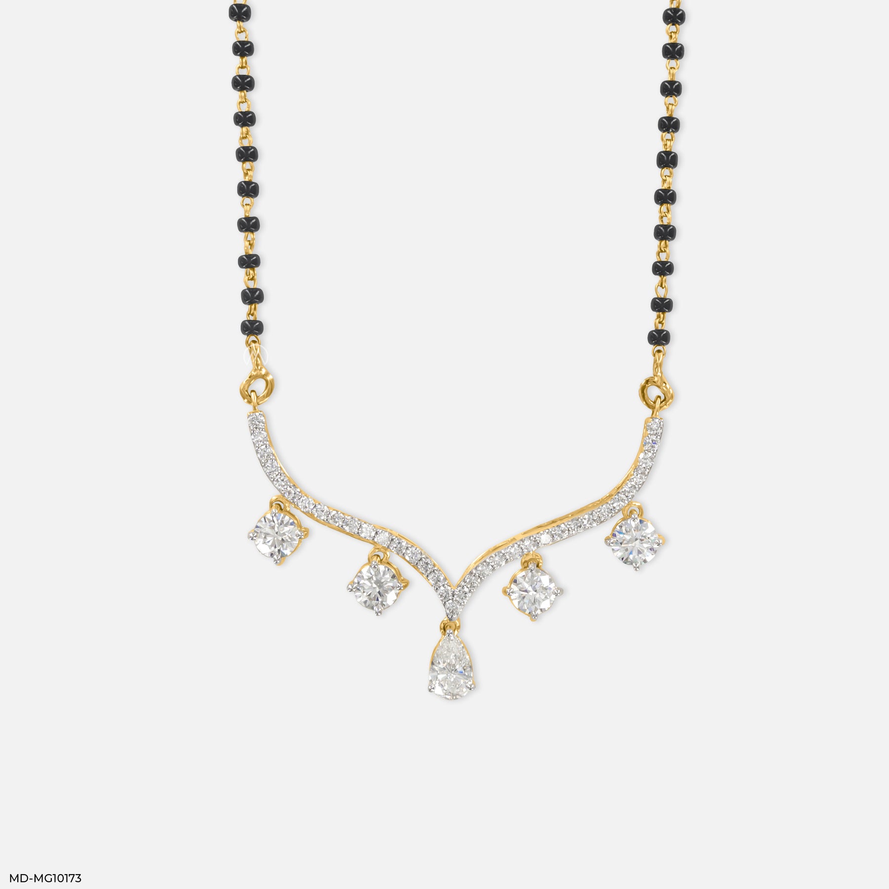 3 Carat Vivaara Diamond Mangalsutra 14K White Gold
