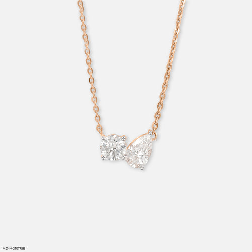 Toi et Moi Style Lab Diamond Pendant 14K Rose Gold