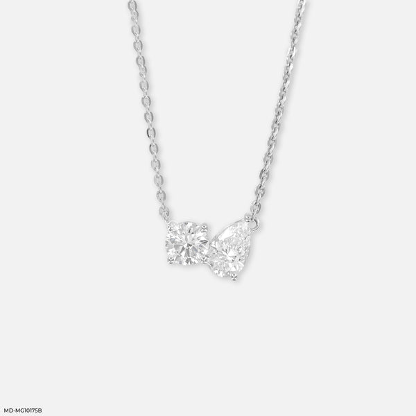 Twin Sparkle Mangalsutra 14K White Gold