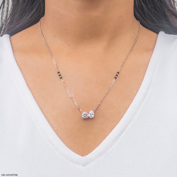 Twin Sparkle Mangalsutra 14K Yellow Gold