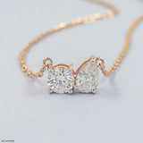 Toi et Moi Style Lab Diamond Pendant 14K Rose Gold