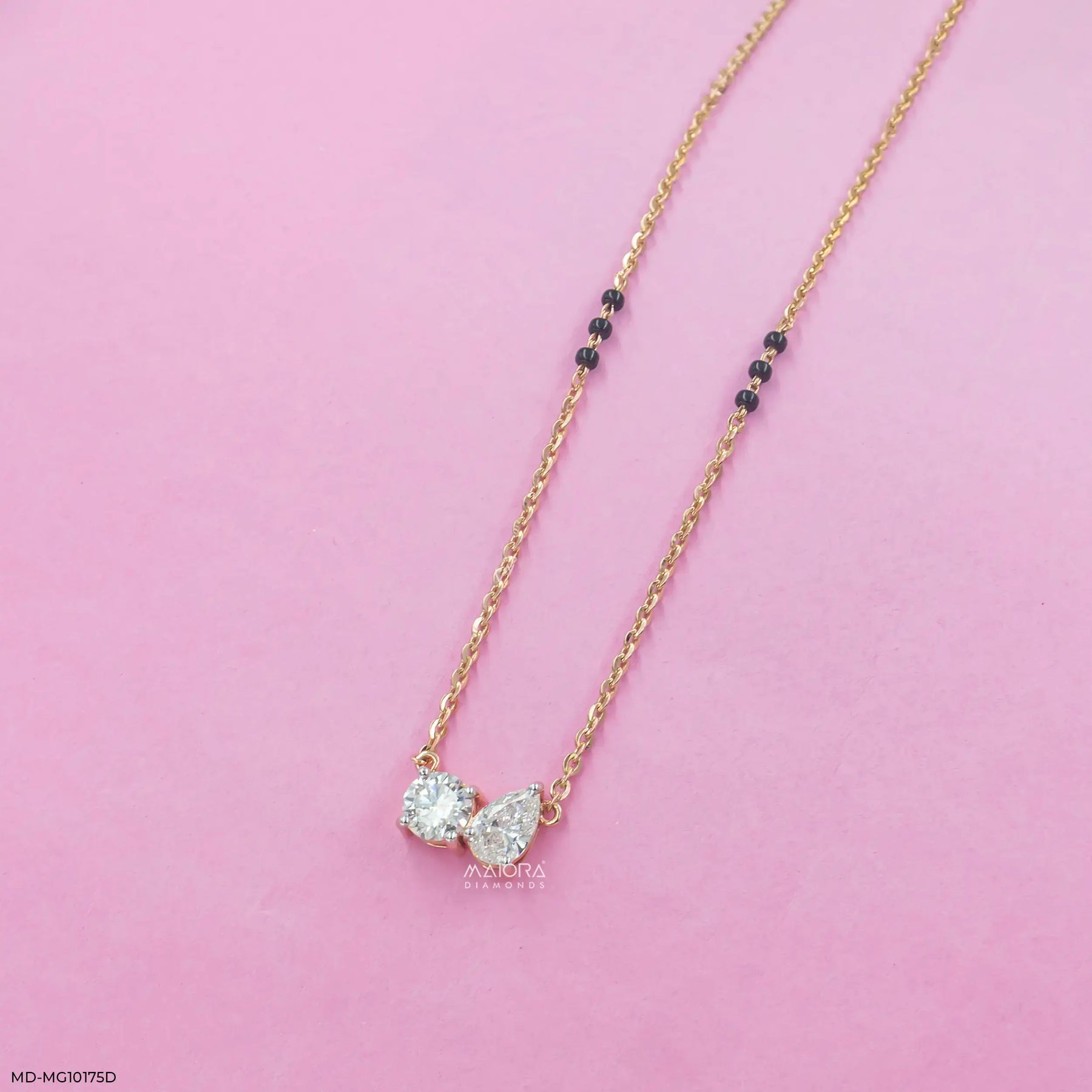 Twinkle Toi Et Moi Diamond Mangalsutra 9K Rose Gold