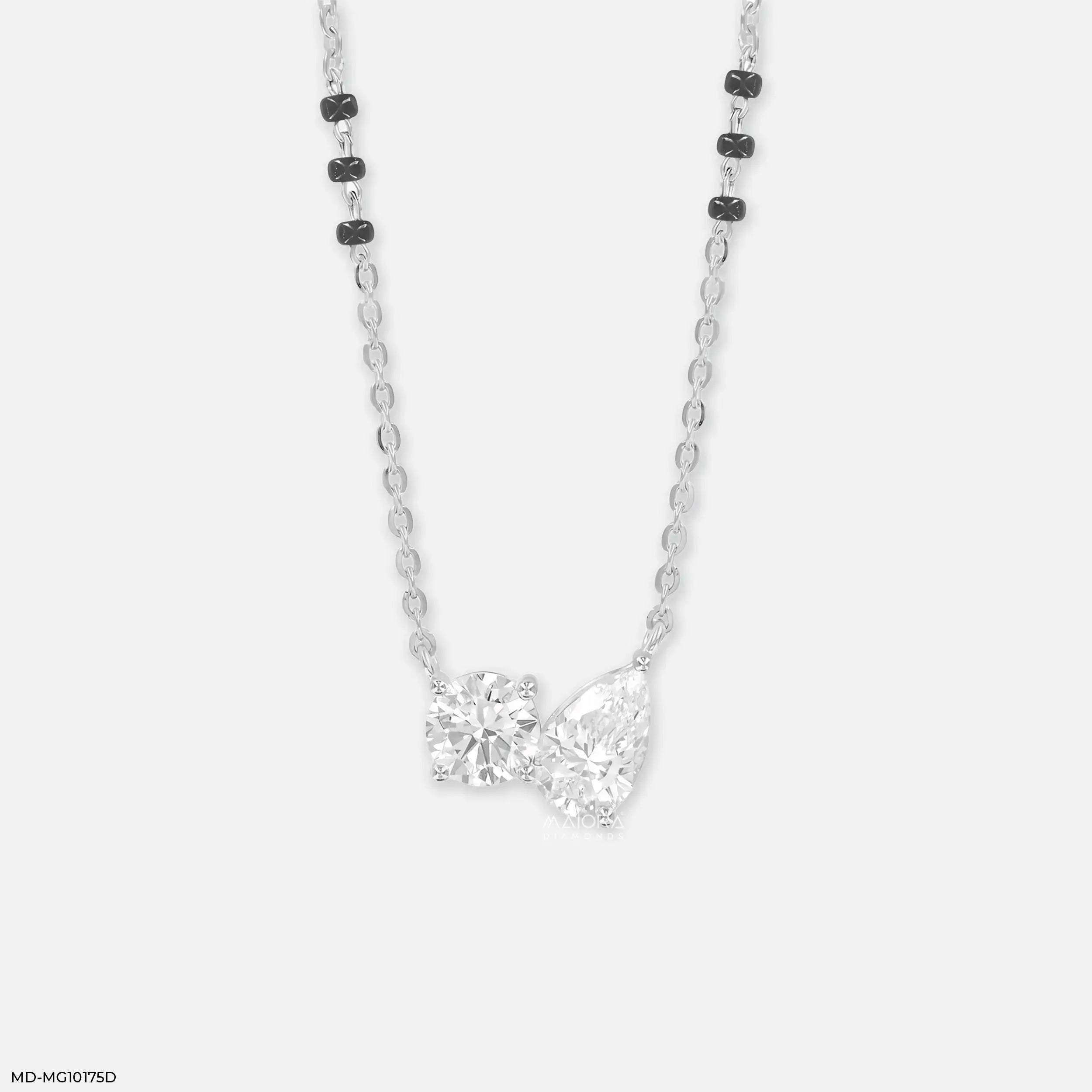 Twinkle Toi Et Moi Diamond Mangalsutra 9K Yellow Gold