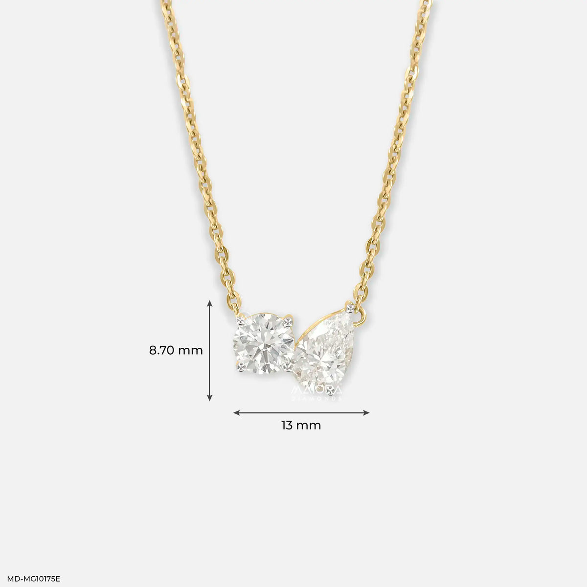 1.35 Carat Toi Et Moi Lab Diamond Pendant