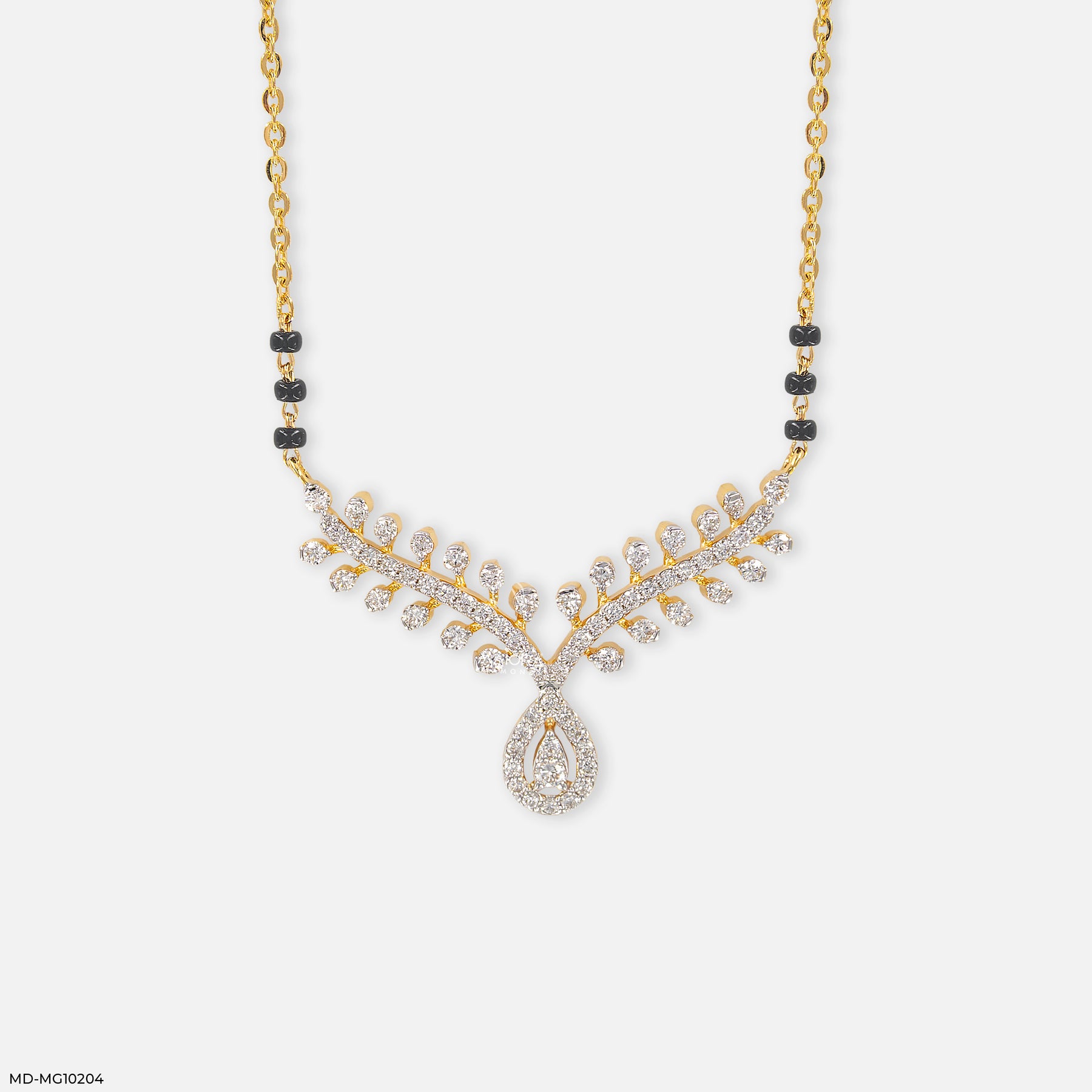 Petal Cascade Diamond Mangalsutra  9K Yellow Gold