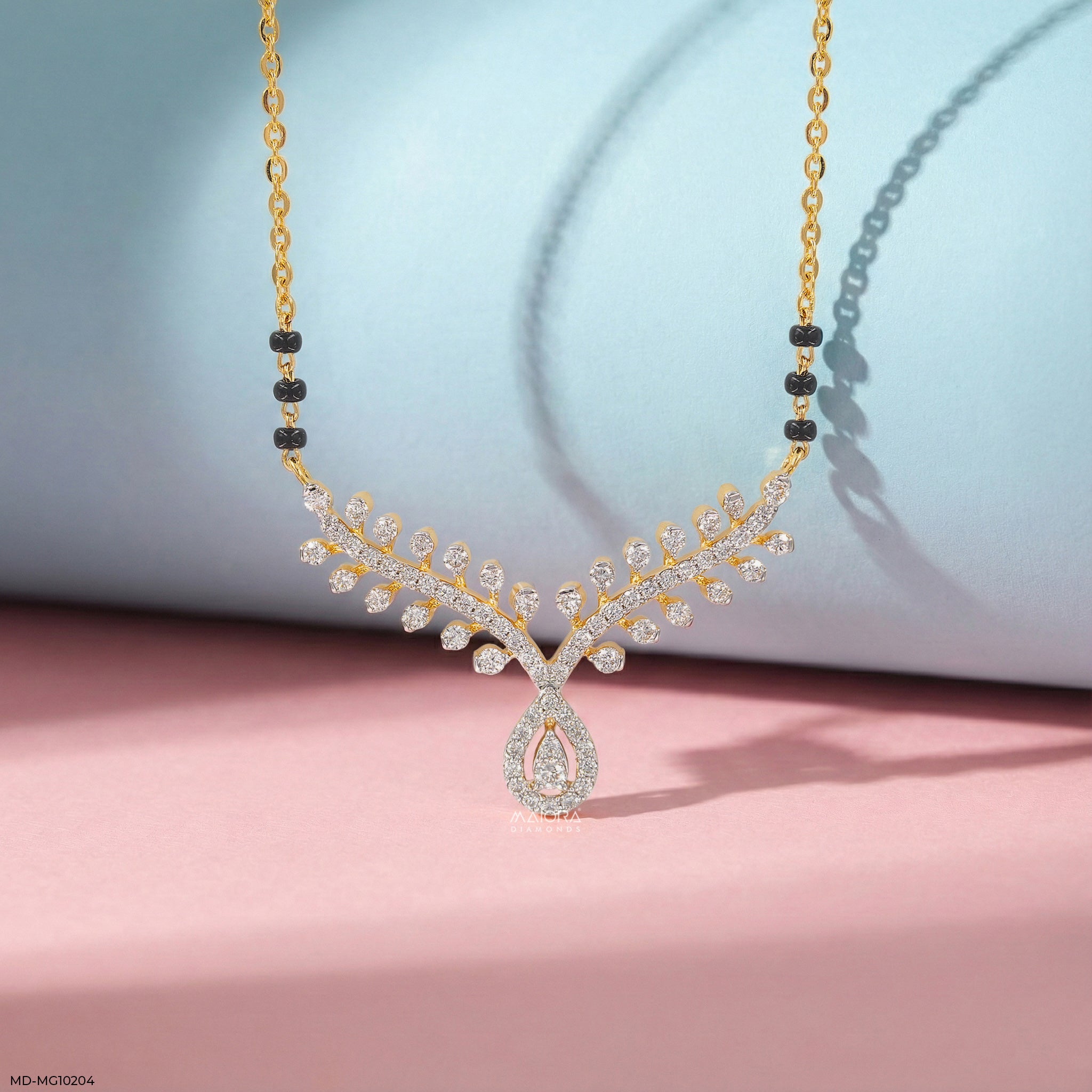 Petal Cascade Diamond Mangalsutra  14K Rose Gold