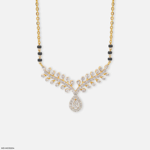 Petal Cascade Diamond Mangalsutra  9K Yellow Gold