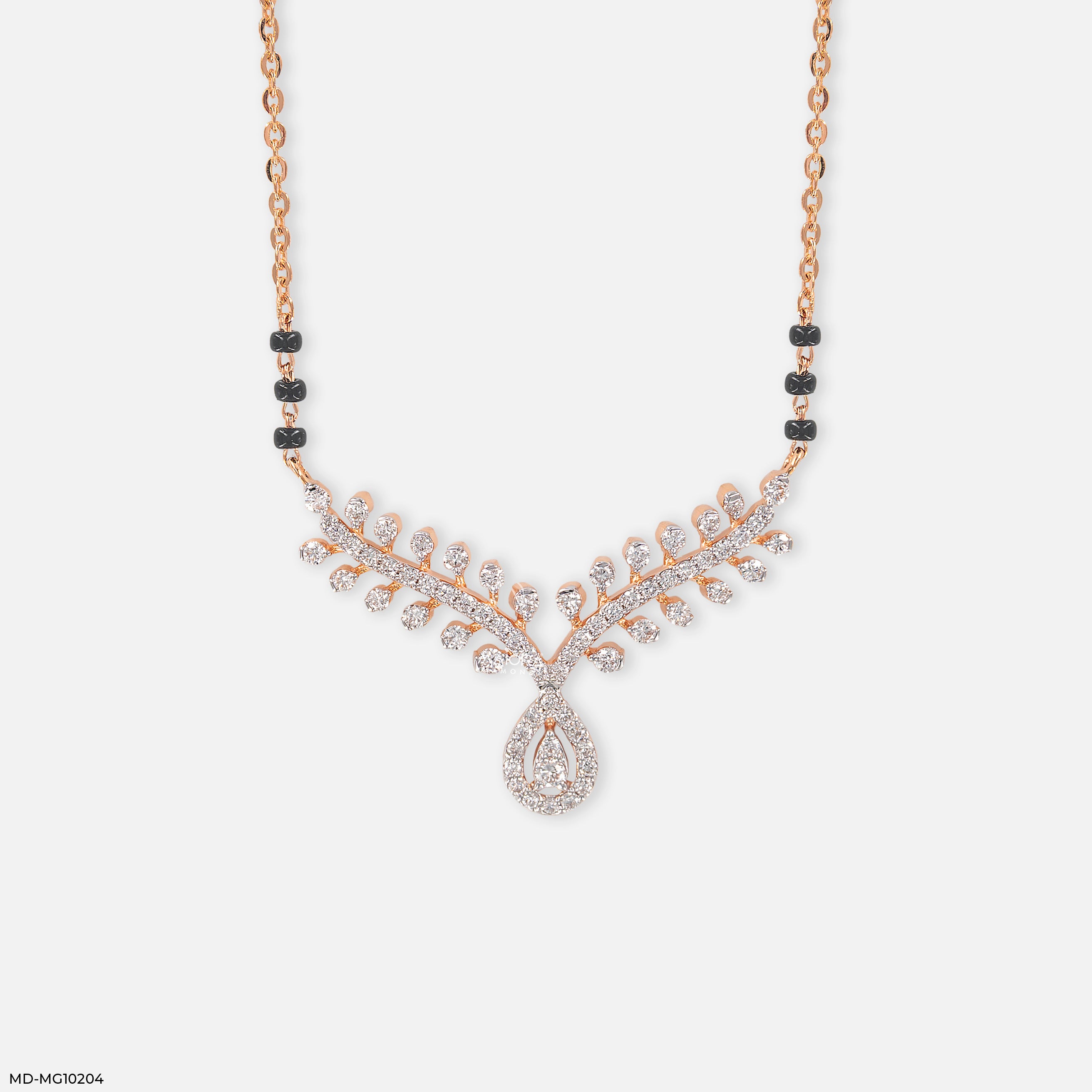 Petal Cascade Diamond Mangalsutra  14K Rose Gold
