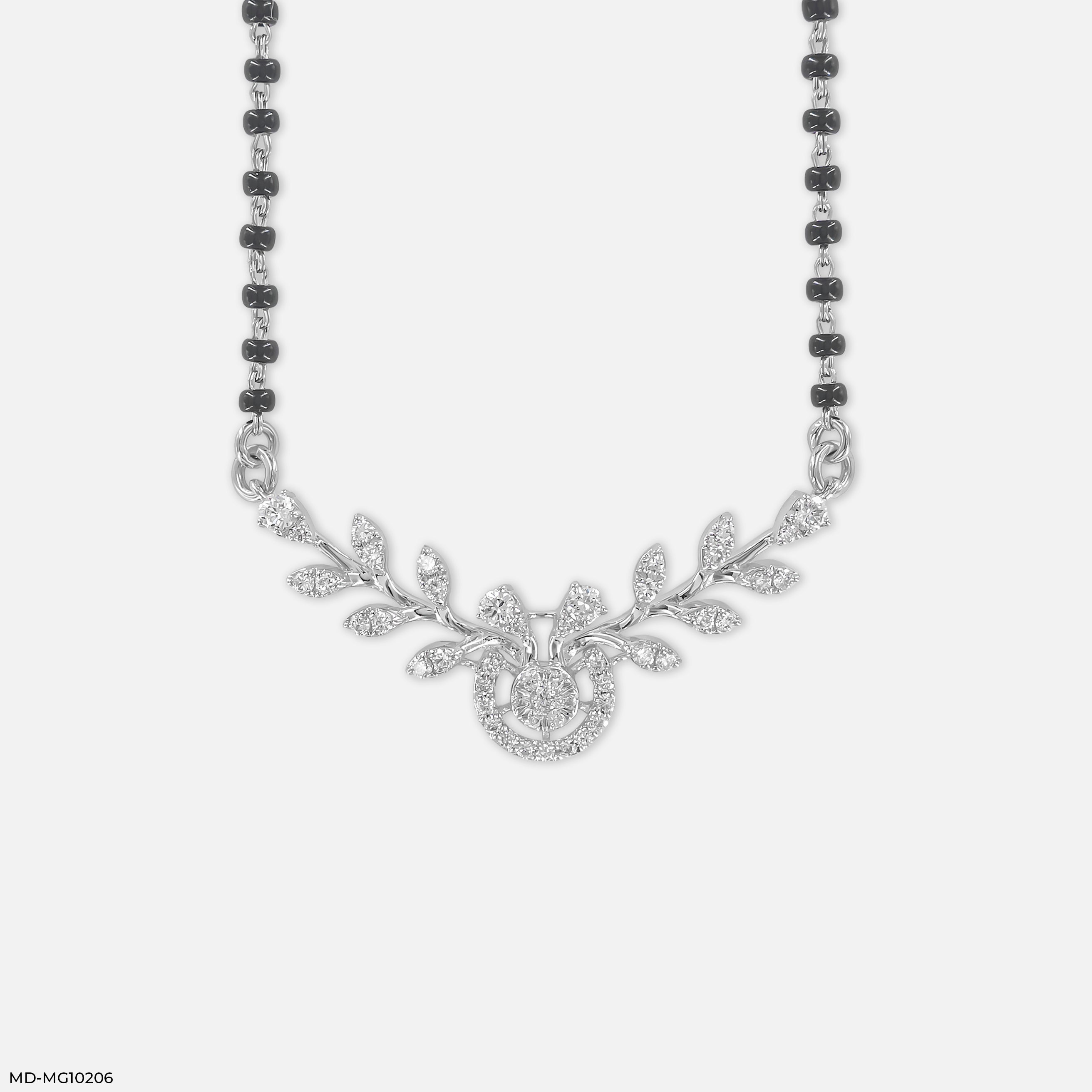 0.5 Carat Triple-Row Curved Bib Diamond Mangalsutra 9K Rose Gold