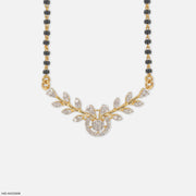 0.5 Carat Triple-Row Curved Bib Diamond Mangalsutra 9K Yellow Gold