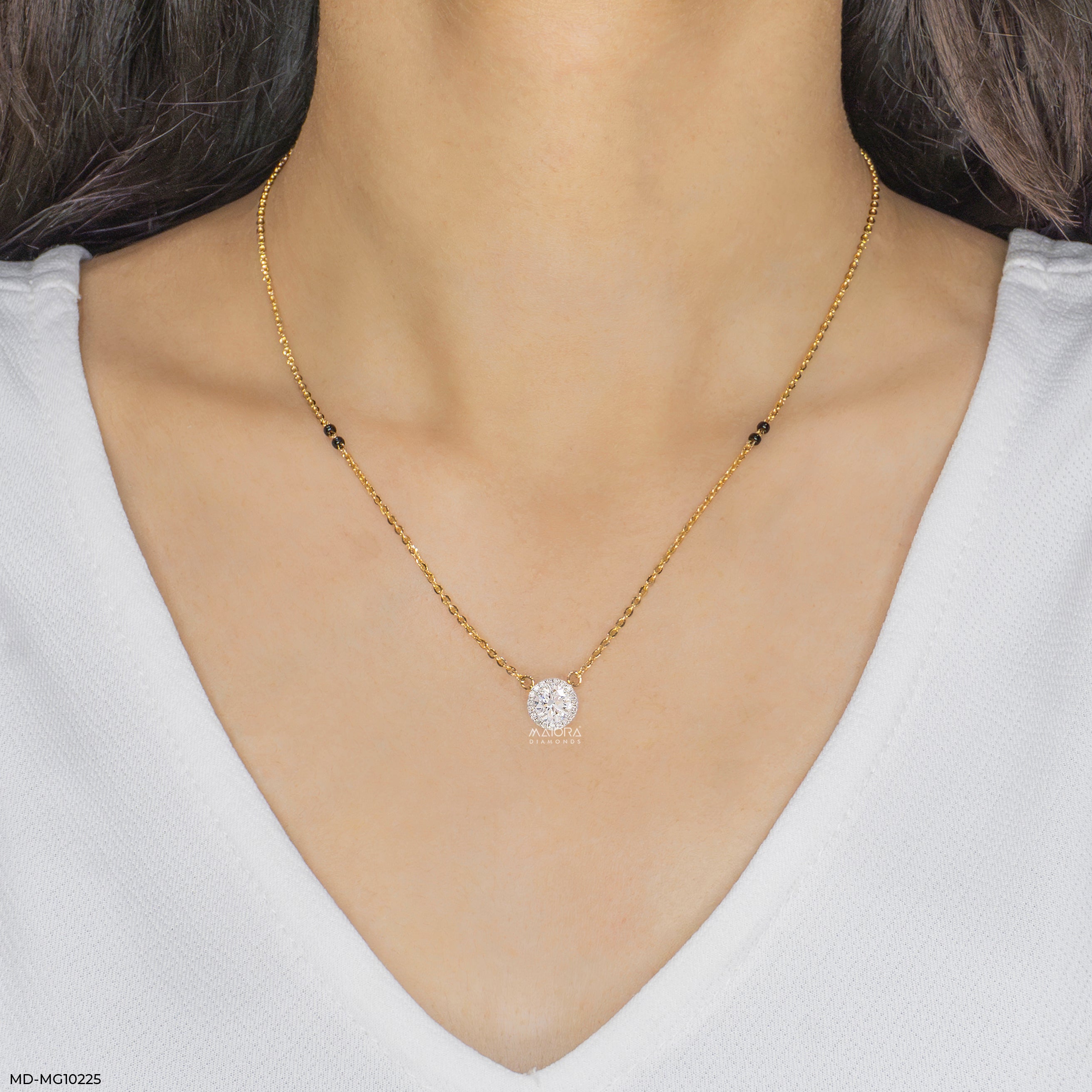 Round Solitaire Diamond Mangalsutra