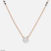 Round Solitaire Diamond Mangalsutra 9K Rose Gold