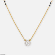 Round Solitaire Diamond Mangalsutra 9K Yellow Gold