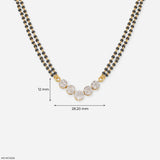 Bubble pave Diamond Mangalsutra Pendant 9K White Gold