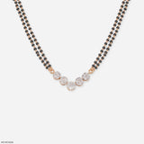 Bubble pave Diamond Mangalsutra Pendant 9K White Gold