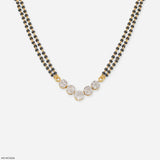 Bubble pave Diamond Mangalsutra Pendant 9K White Gold