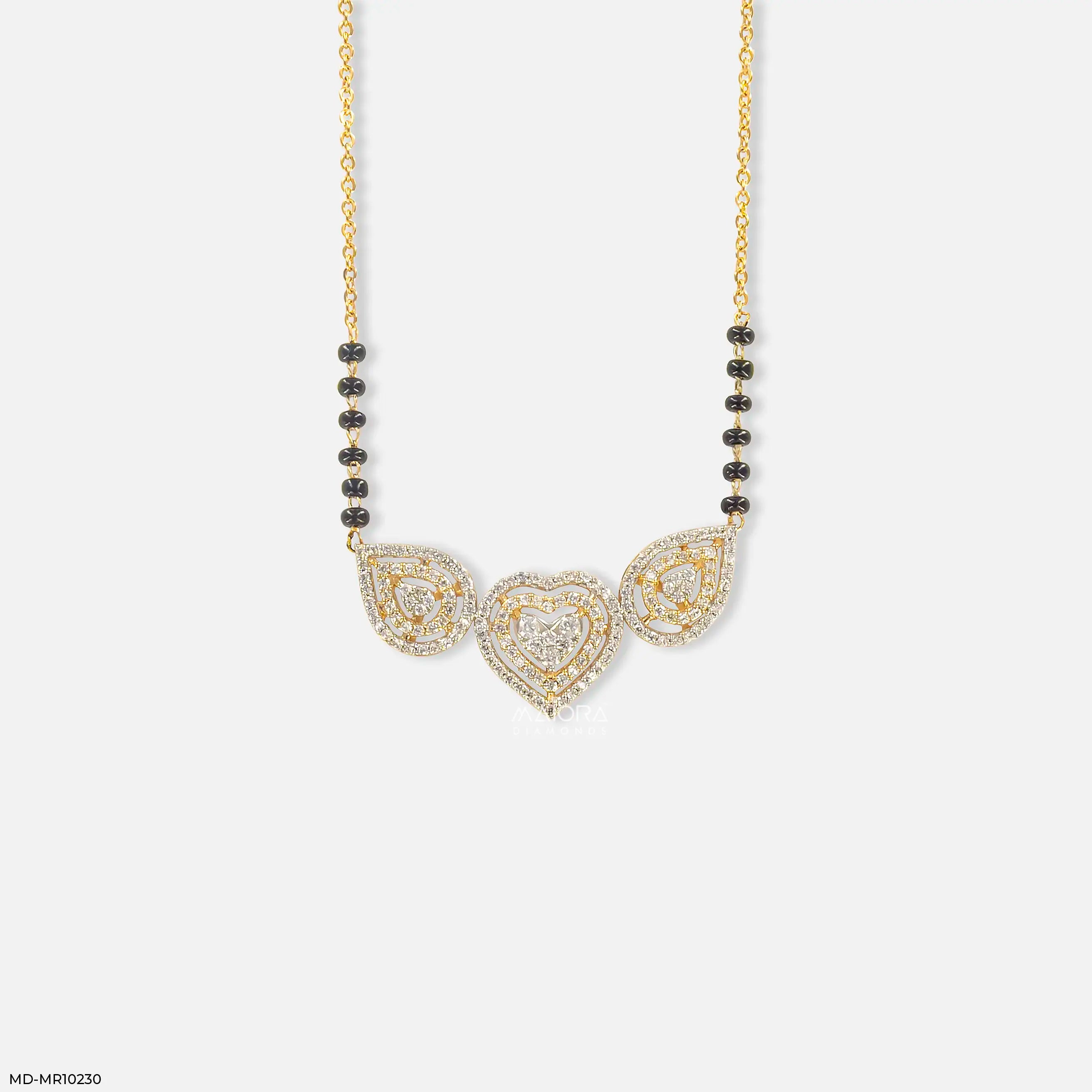 Glam Pranaya Diamond Mangalsutra 9K Yellow Gold