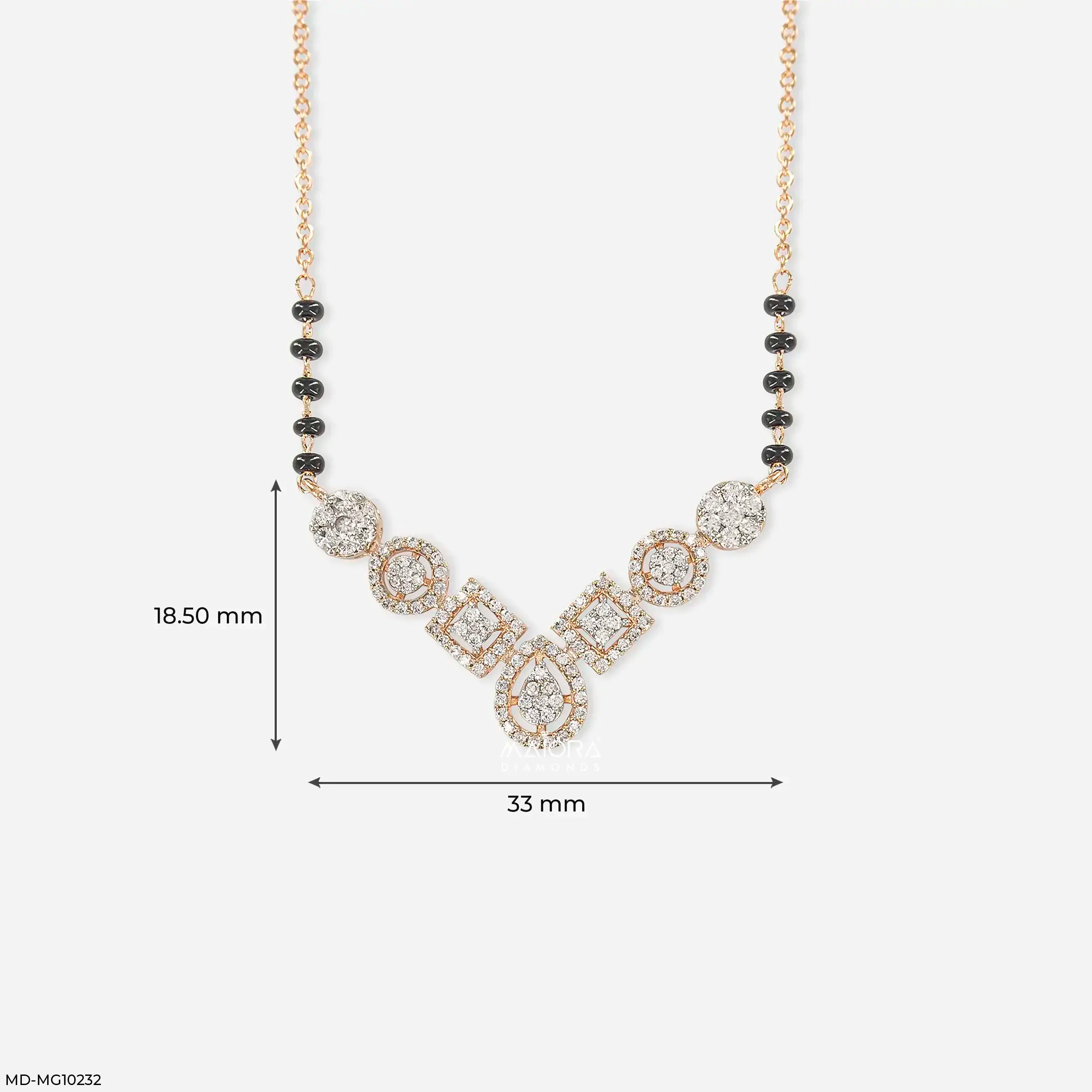 Quad Forms Diamond Mangalsutra 9K Yellow Gold