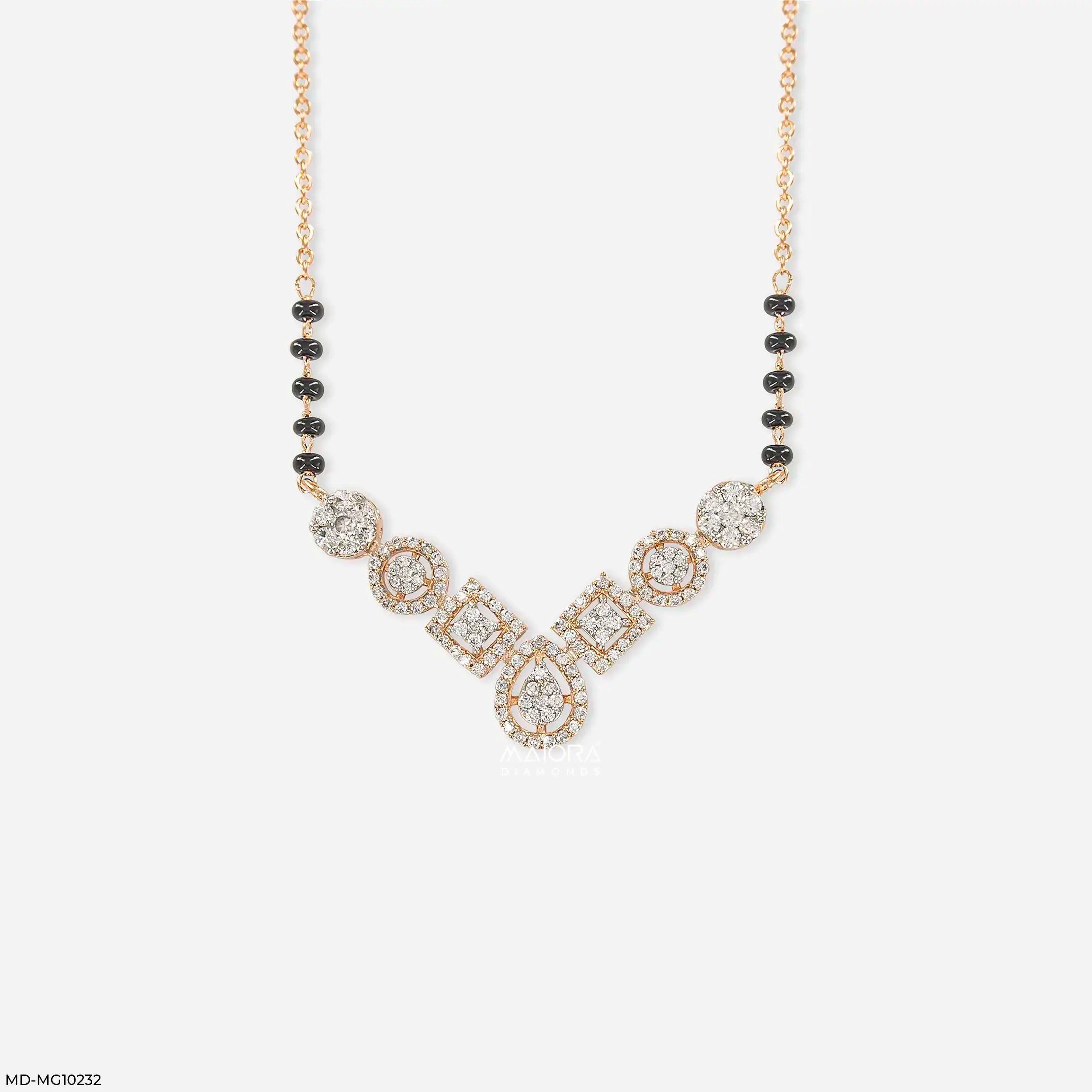 Quad Forms Diamond Mangalsutra 9K Yellow Gold