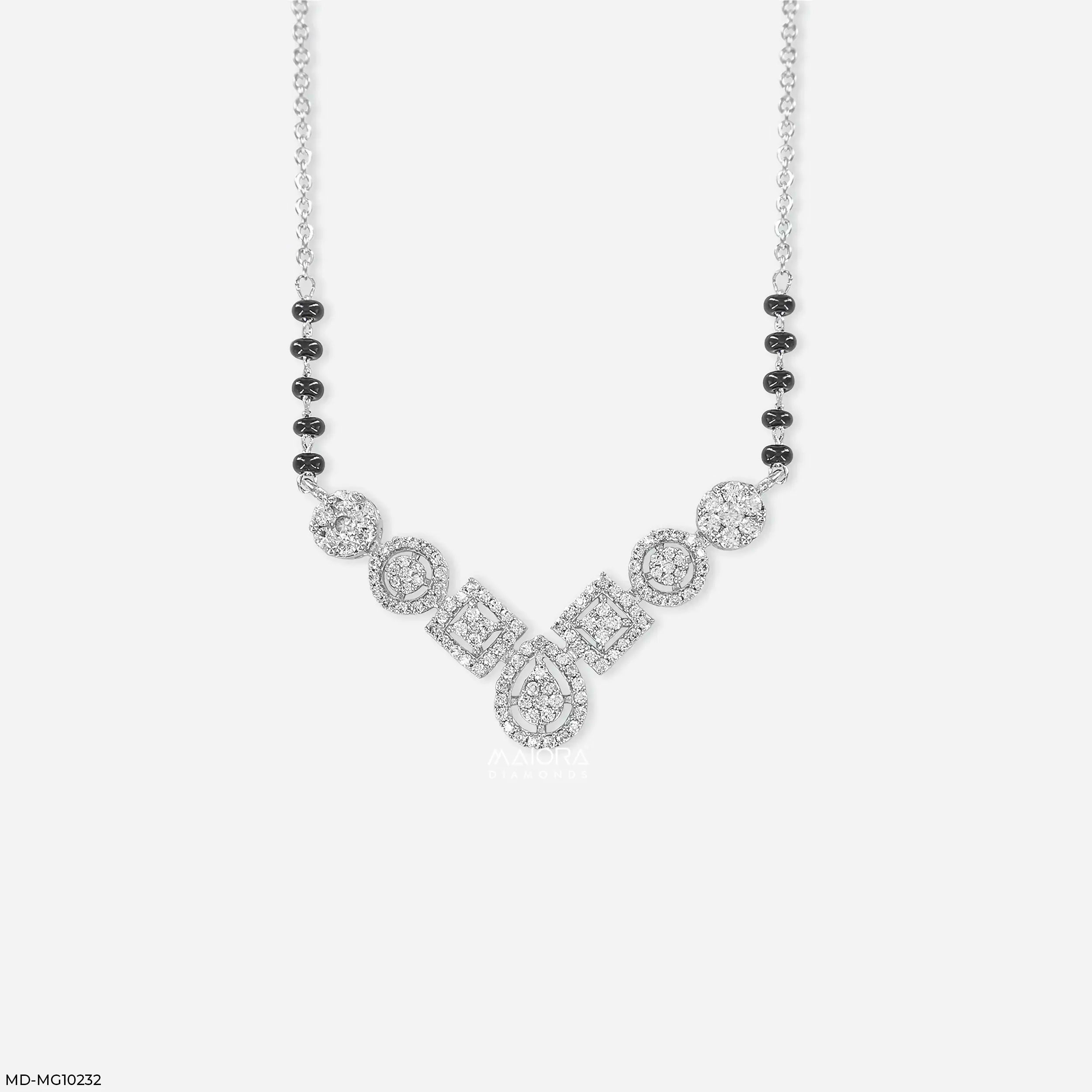 Quad Forms Diamond Mangalsutra 9K Yellow Gold
