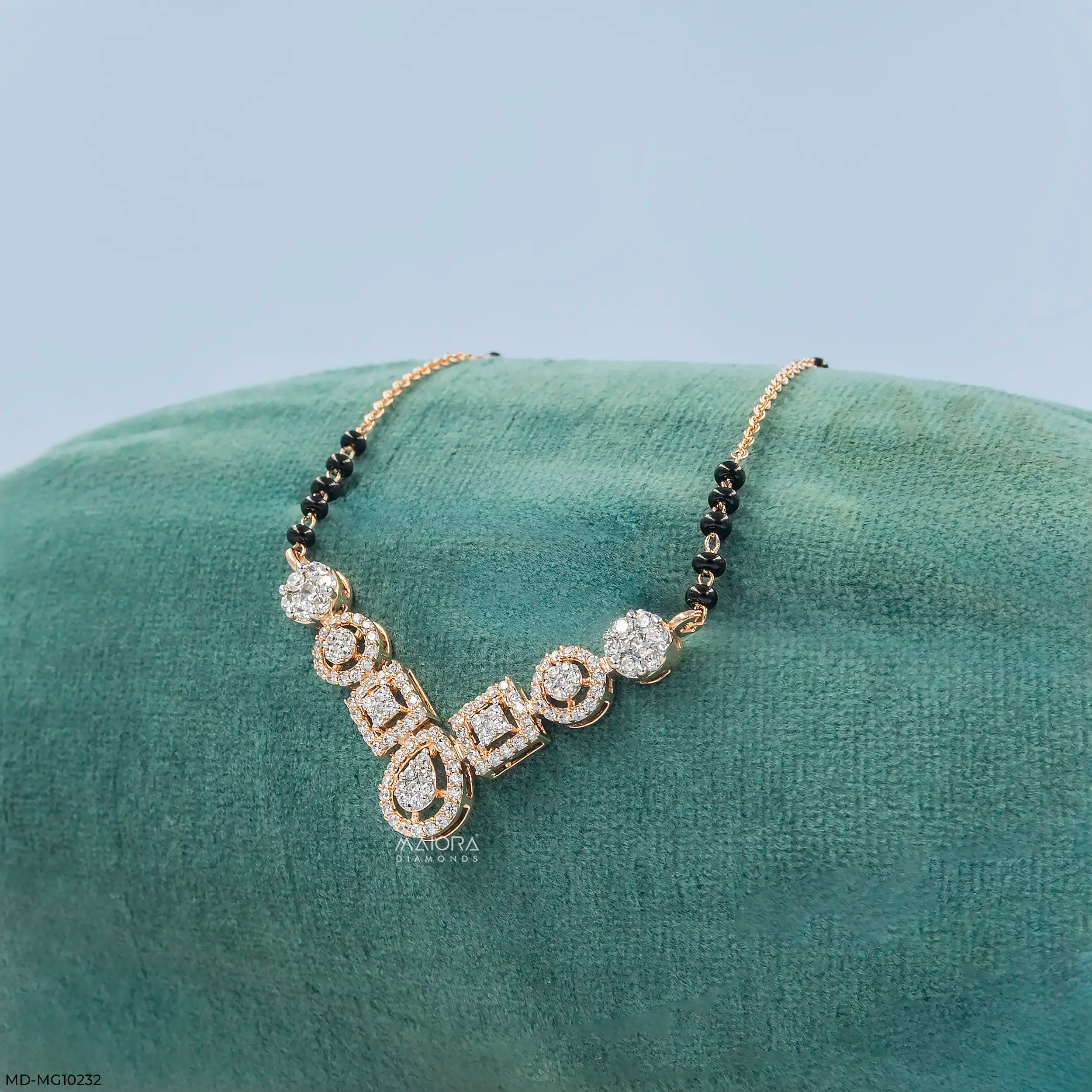 Quad Forms Diamond Mangalsutra 9K Yellow Gold