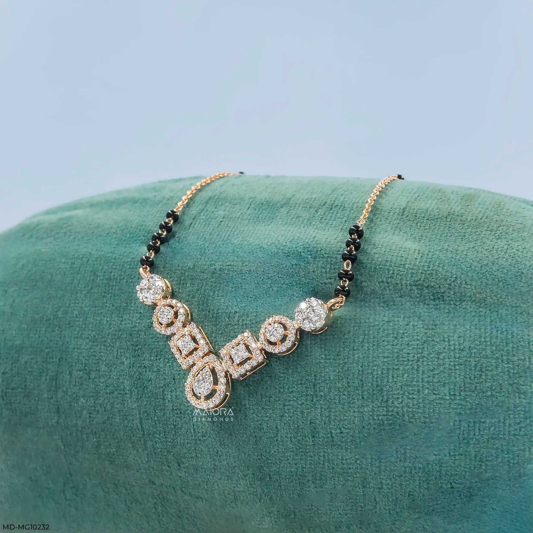 Quad Forms Diamond Mangalsutra 9K White Gold