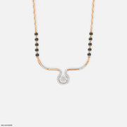 Graceful Twirl Halo Diamond Mangalsutra 18K Rose Gold