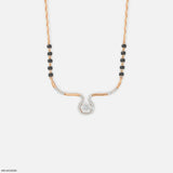 Graceful Twirl Halo Diamond Mangalsutra 9K White Gold