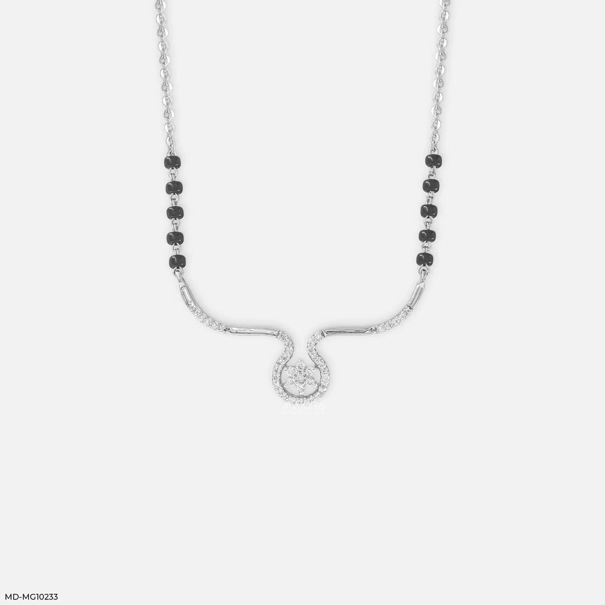 Graceful Twirl Halo Diamond Mangalsutra