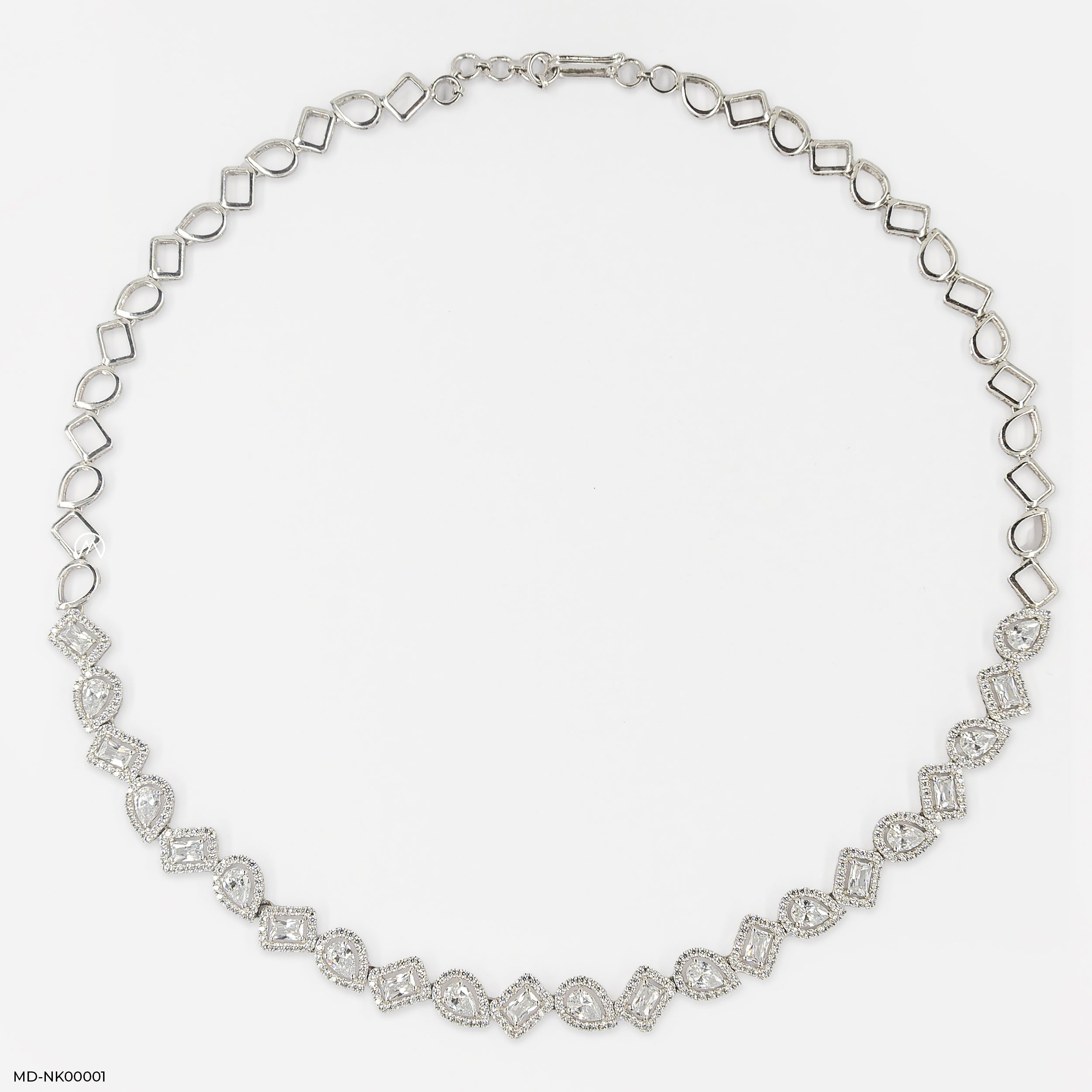 Symphony of Shapes Diamond Necklace 9K White Gold