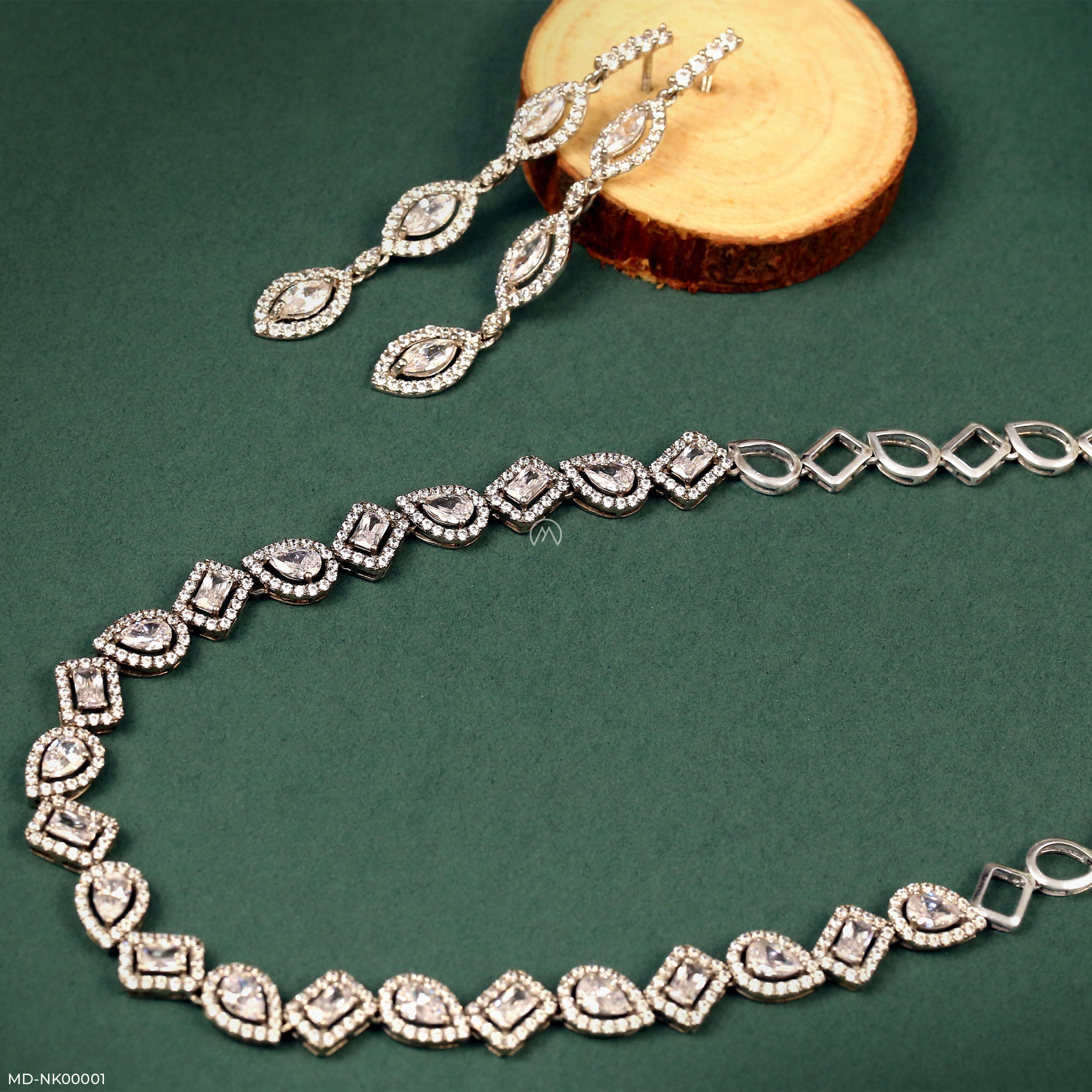 Symphony of Shapes Diamond Necklace 9K White Gold