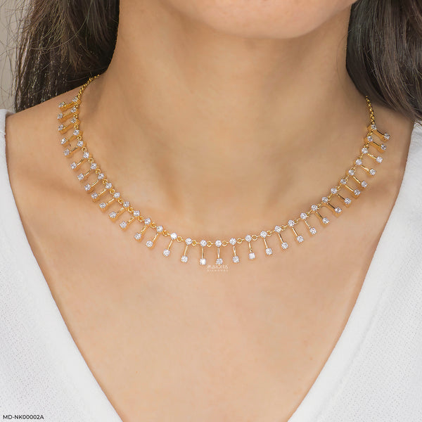 Dangle Drop Diamond Necklace 14K Rose Gold