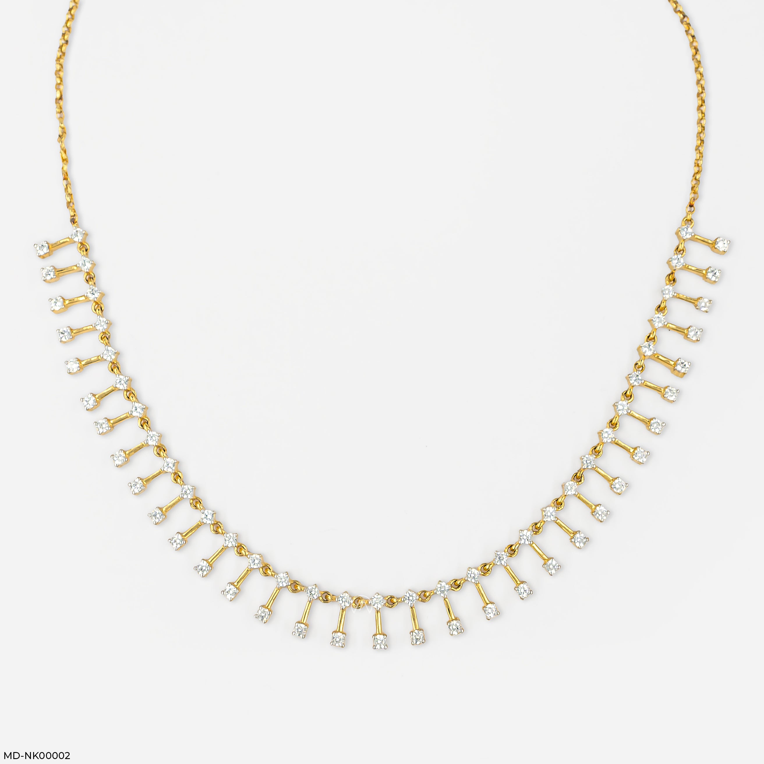 Dangle Drop Diamond Necklace 18K Rose Gold
